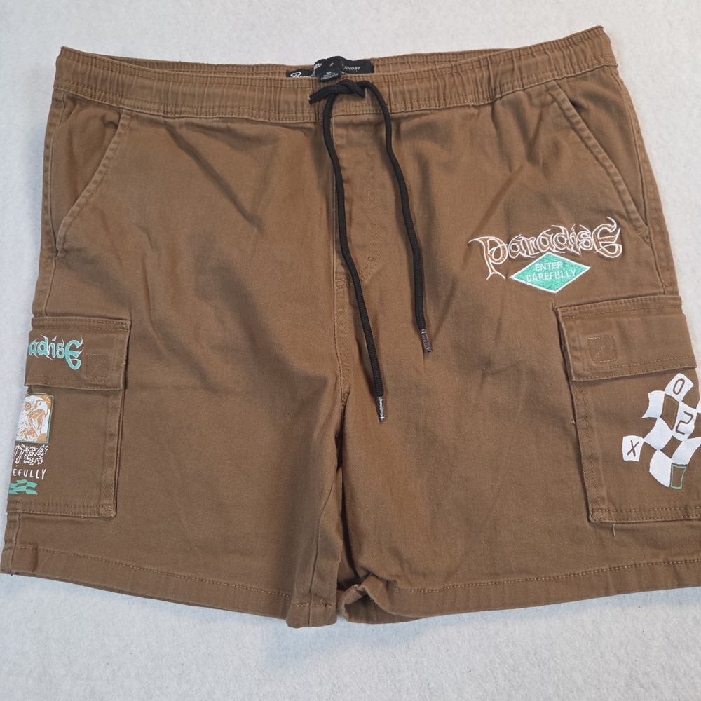 Brooklyn Cloth 7" Paradise Shorts Men's Size XL Cargo  Embroidered Skater Grunge